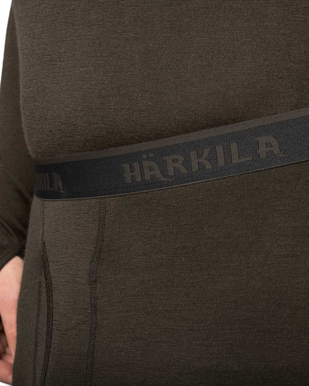 Shadow Brown Coloured Harkila All Season Long Johns Base Layer on white background