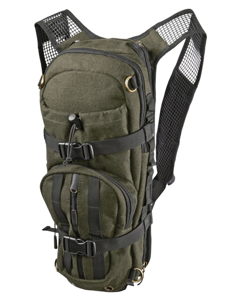 Hunting Green Coloured Harkila Alta Rucksack In Melton Wool on white background