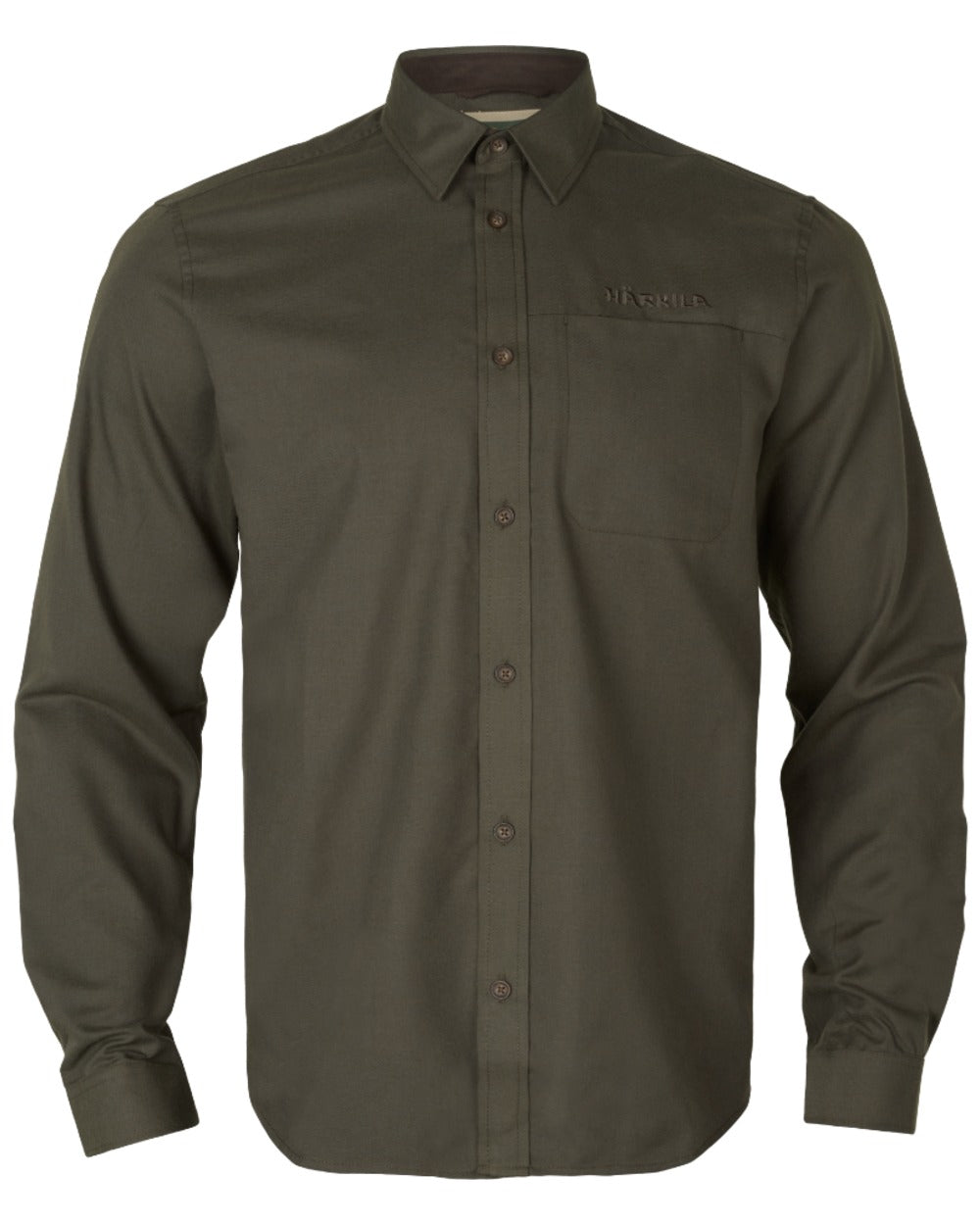 Willow Green Coloured Harkila Alto Long Sleeve Shirt on white background