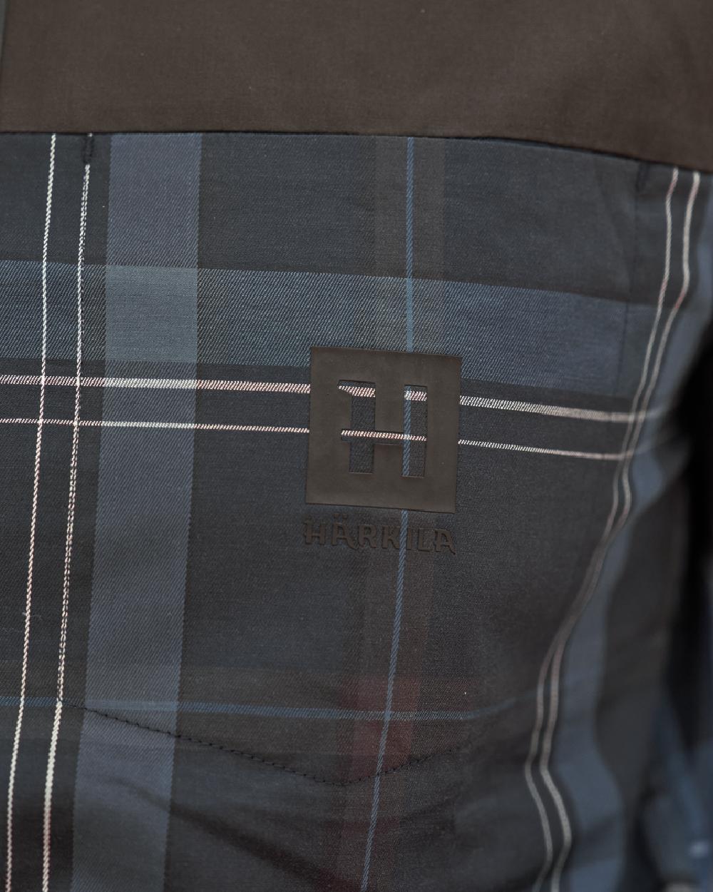 Dark Navy Coloured Harkila Anker Long Sleeve Shirt on outdoor background