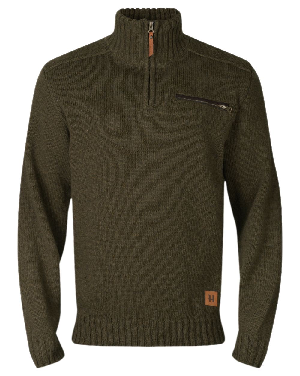 Willow Green Coloured Harkila Annaboda 2.0 HSP Knit Pullover on white background