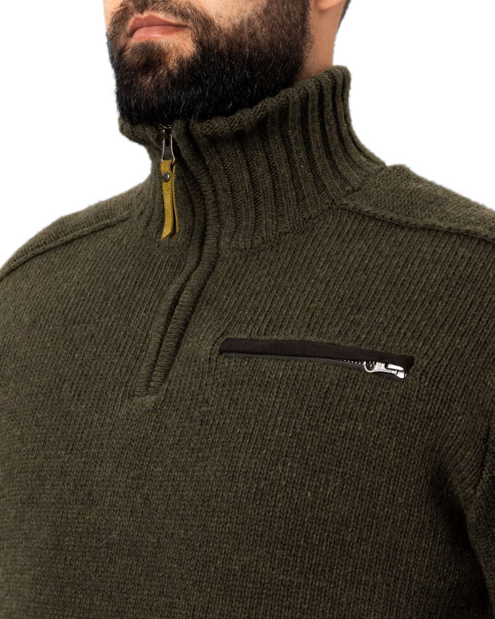 Willow Green Coloured Harkila Annaboda 2.0 HSP Knit Pullover on white background