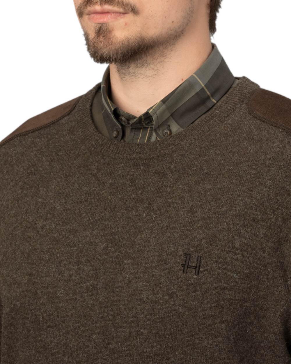 Slate Brown Coloured Harkila Arran Pullover on white background