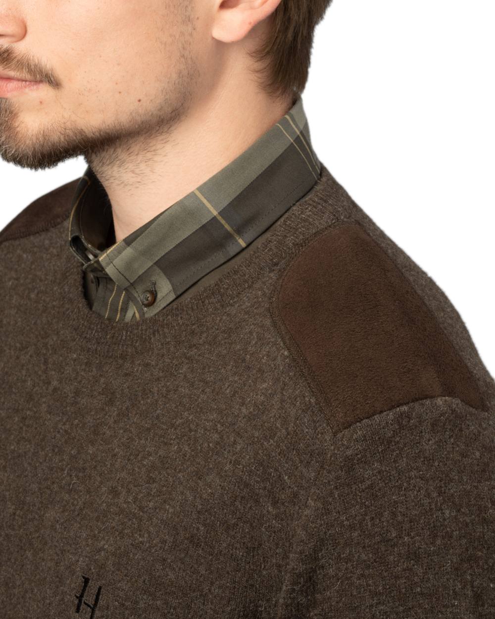 Slate Brown Coloured Harkila Arran Pullover on white background