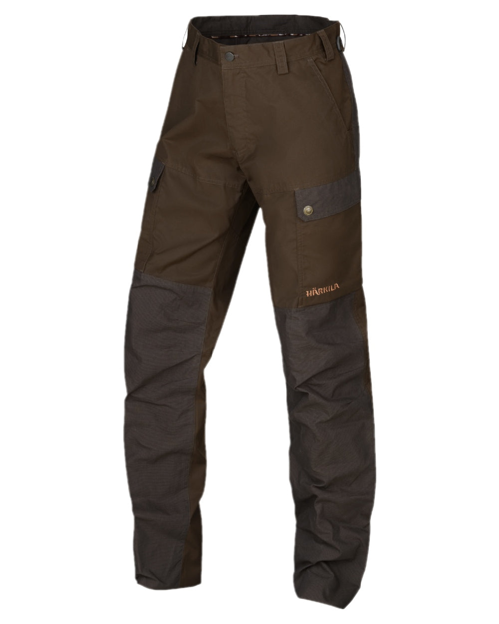Willow Green Shadow Brown Coloured Harkila Asmund Trousers on white background