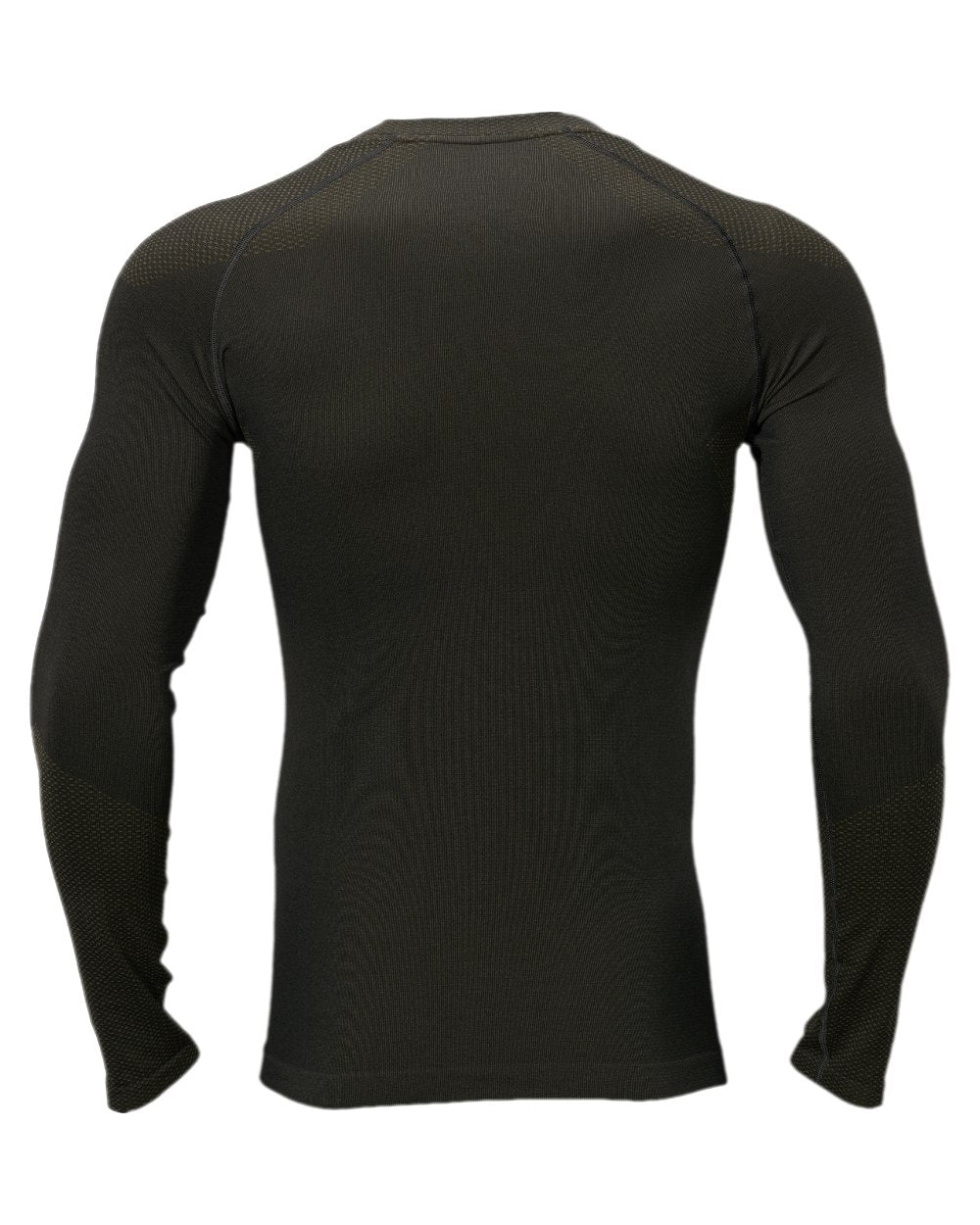 Dark Willow Green Coloured Harkila Base Active Long Sleeve O-Neck on white background