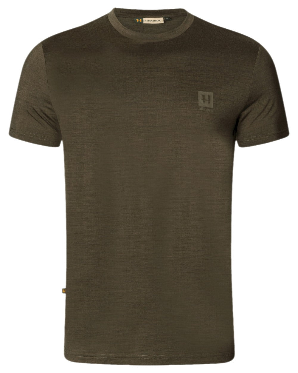 Willow Green Coloured Harkila Base All Season Short Sleeve T-Shirt on white background