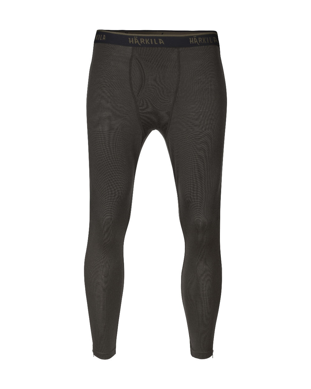 Shadow Brown Harkila Base All Season Side Zip Long Johns on white background