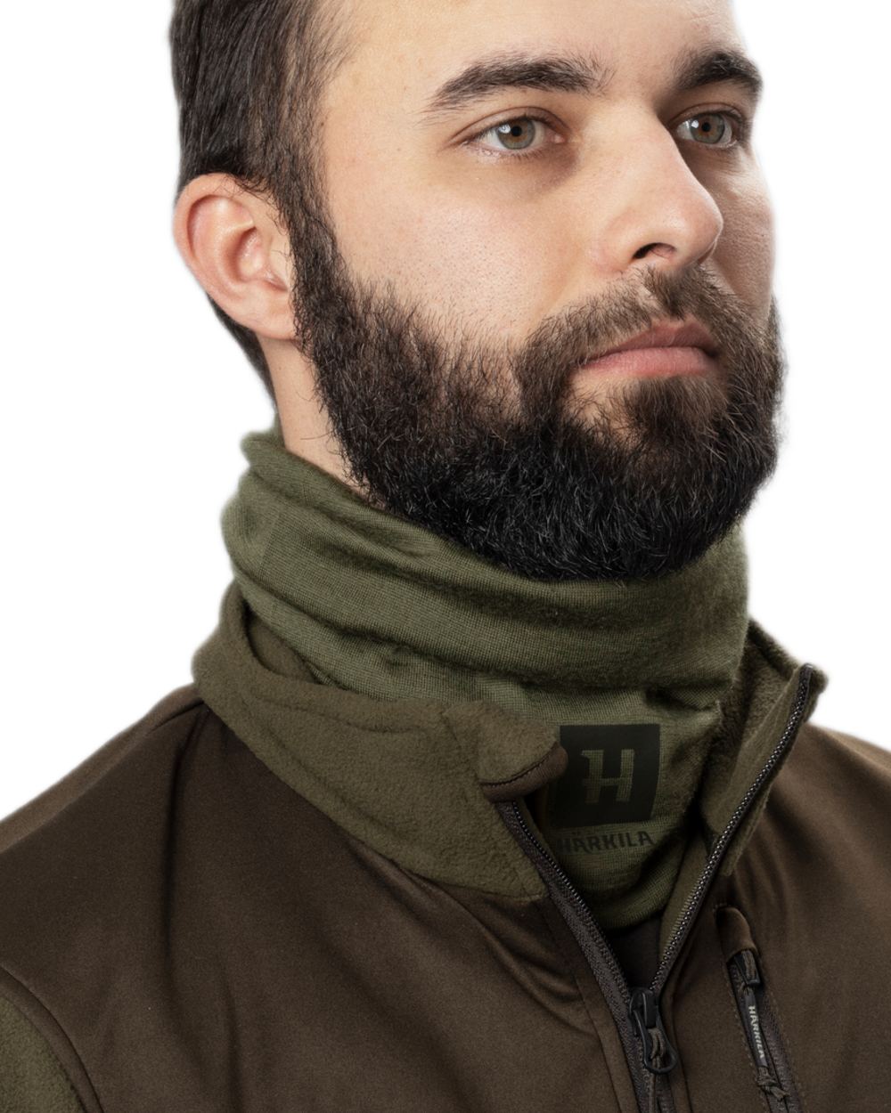 Dark Olive Coloured Harkila Base All Season Tubular Limited Edition on white background
