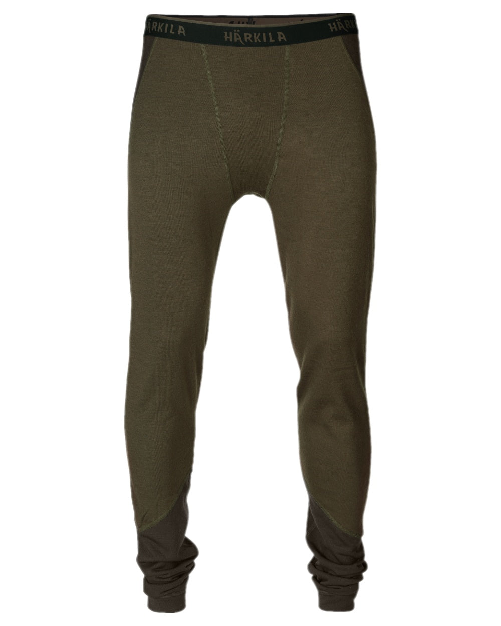 Willow Green Shadow Brown Coloured Harkila Base Warm Long Johns on white background