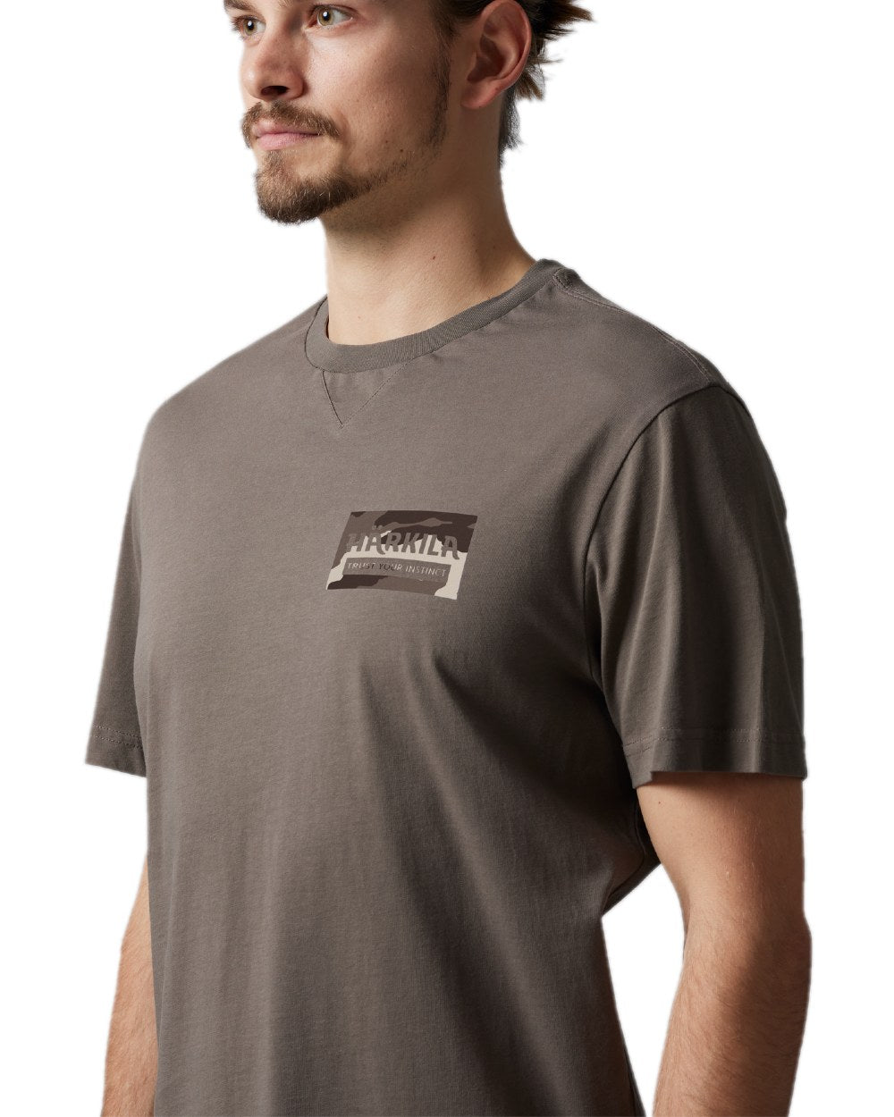 Brown Granite Coloured Harkila Core T-Shirt on white background