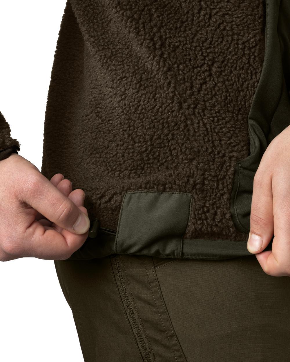 Shadow Grey Willow Green Coloured Harkila Rurik Teddy Fleece on white background