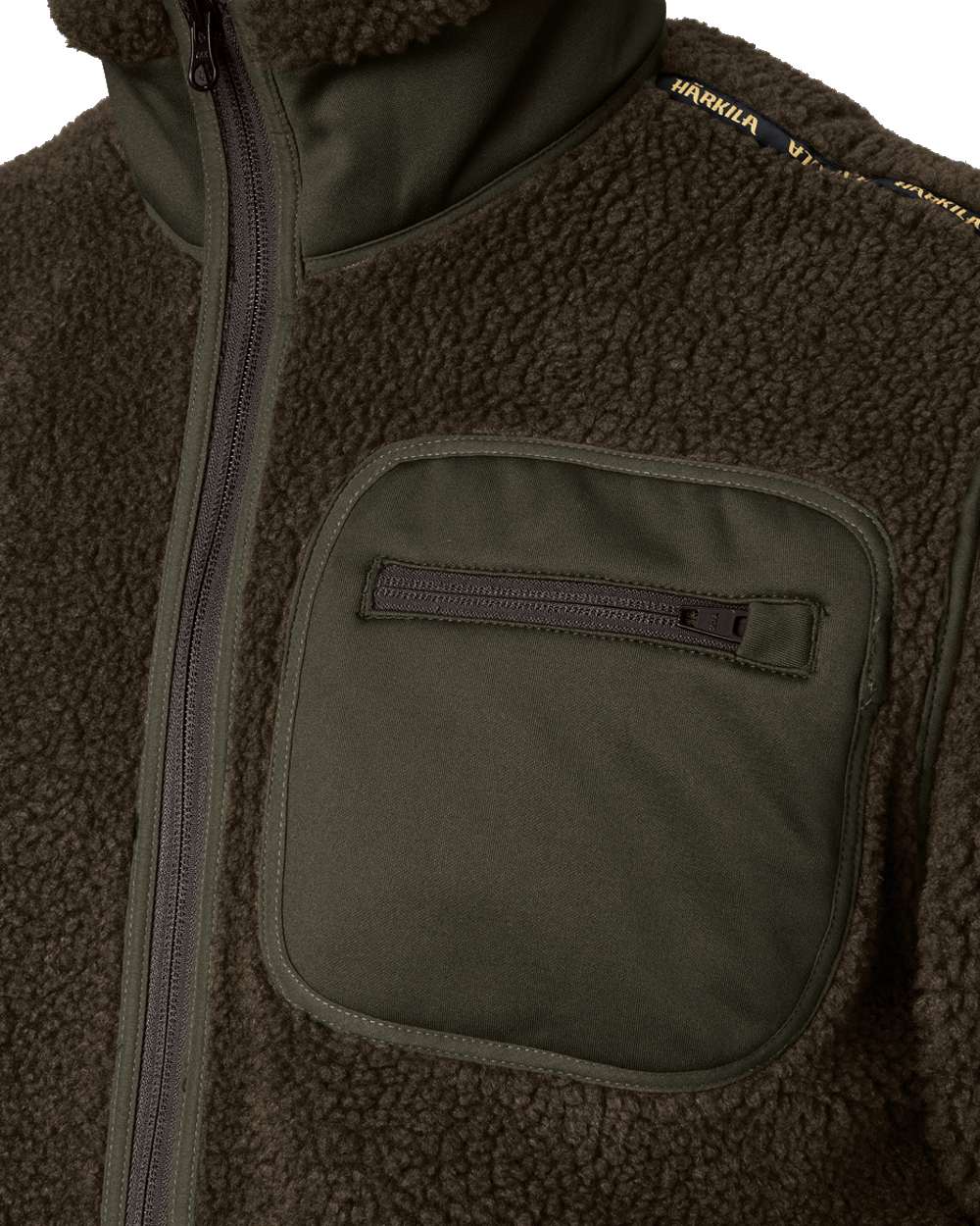 Shadow Grey Willow Green Coloured Harkila Rurik Teddy Fleece on white background