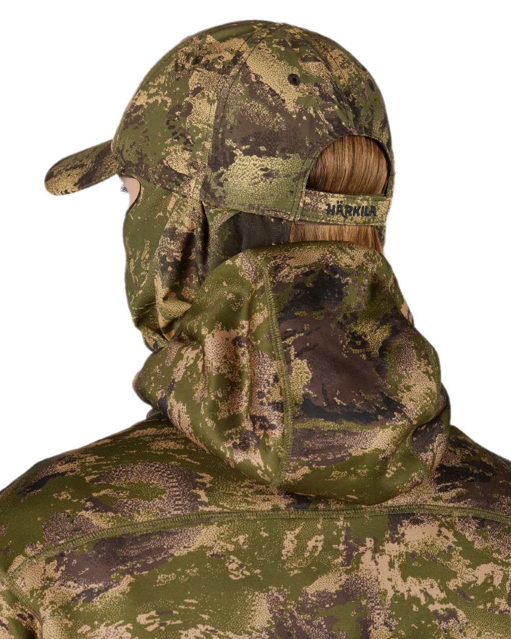 AXIS Forest Coloured Harkila Deer Stalker Camo Cap With Mesh on white background