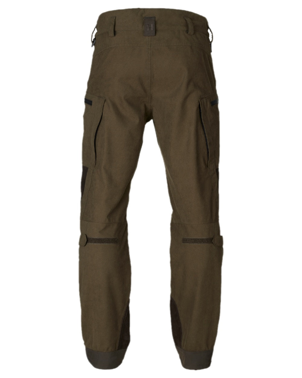 Willow Green Shadow Brown Coloured Harkila Driven Hunt HWS Leather Trousers on white background