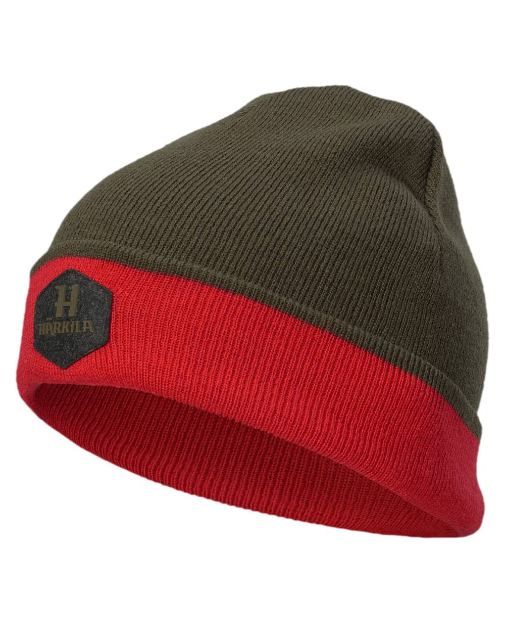 Willow Green Coloured Harkila Driven Hunt Reversible Beanie on white background