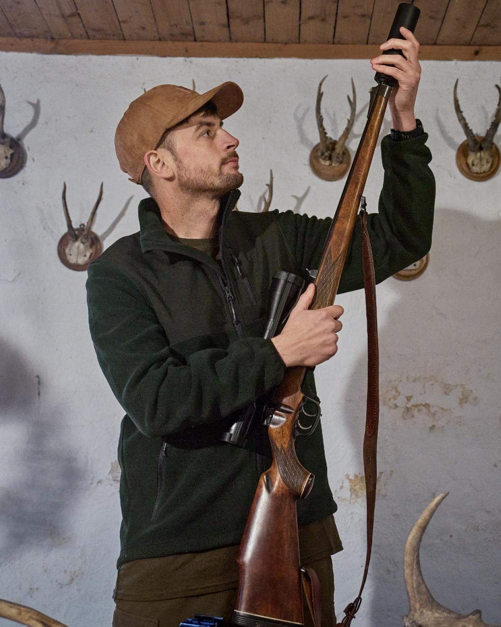 Jet Set Meteorite Coloured Harkila Fjell Fleece Jacket on forest background