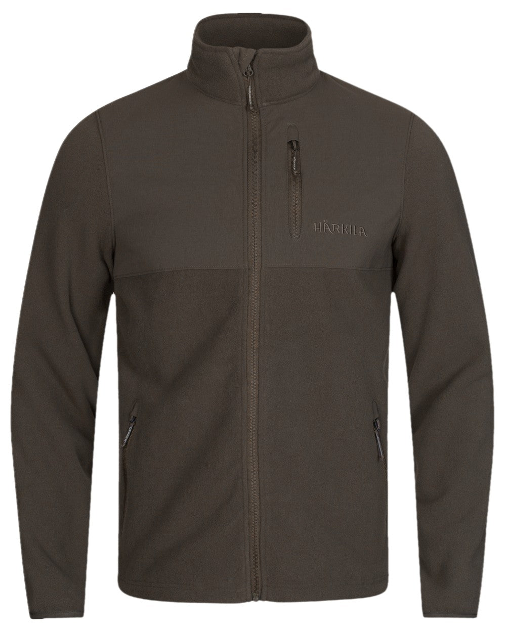 Shadow Brown Coloured Harkila Fjell Fleece Jacket on white background