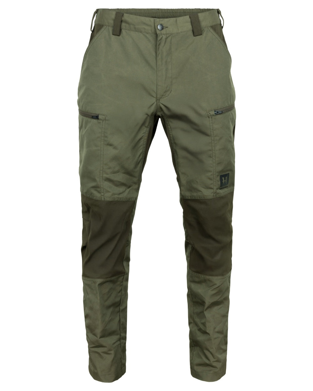 Grape Leaf Willow Green Coloured Harkila Fjell Trousers on factory background