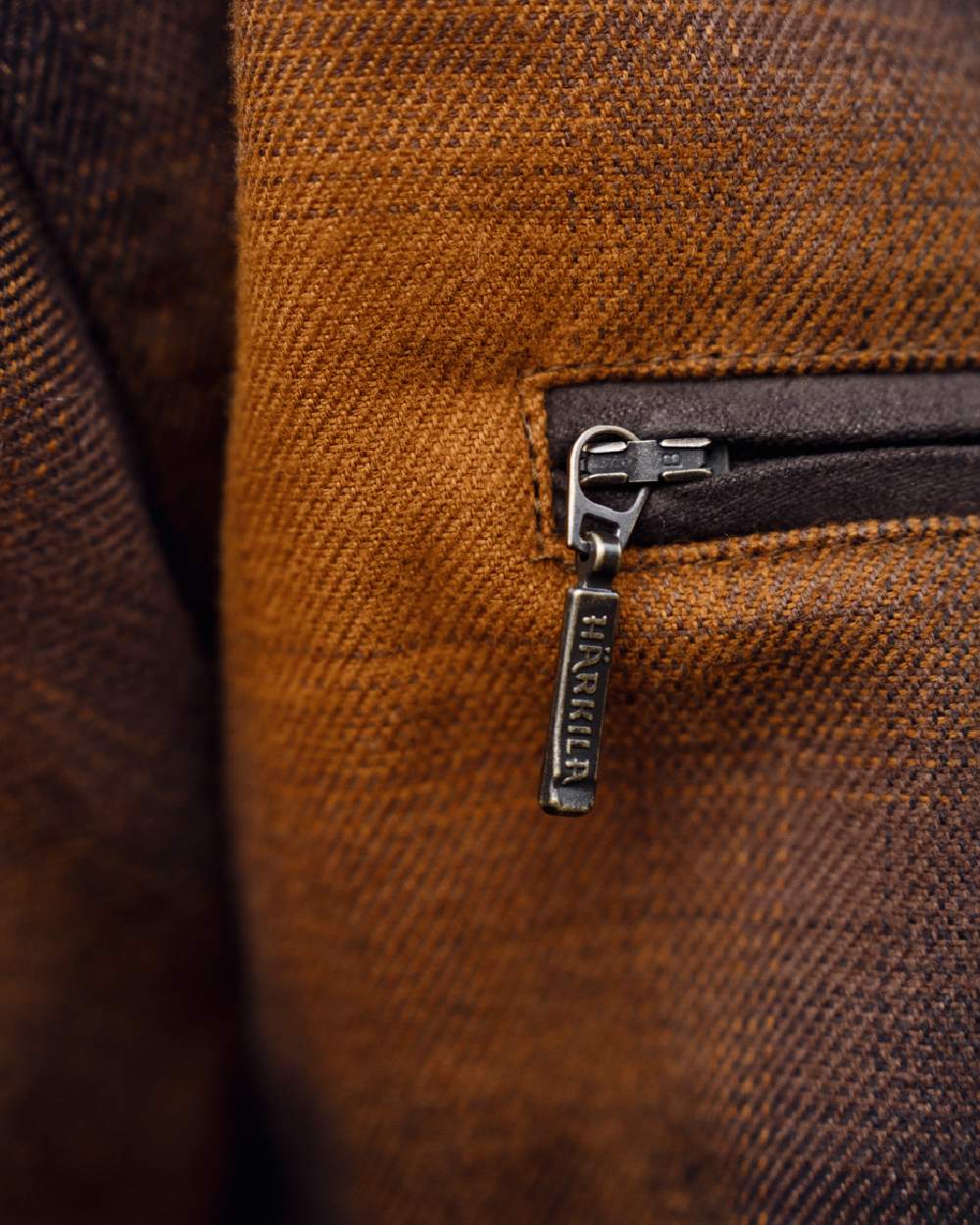Maple Check coloured Harkila Folke Long Sleeve Shirt pocket close up