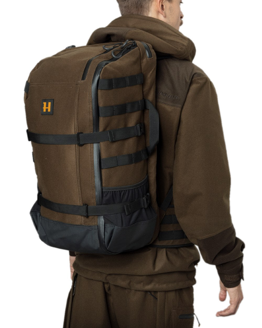 Hunting Green Coloured Harkila Forest Hunter Backpack on white background