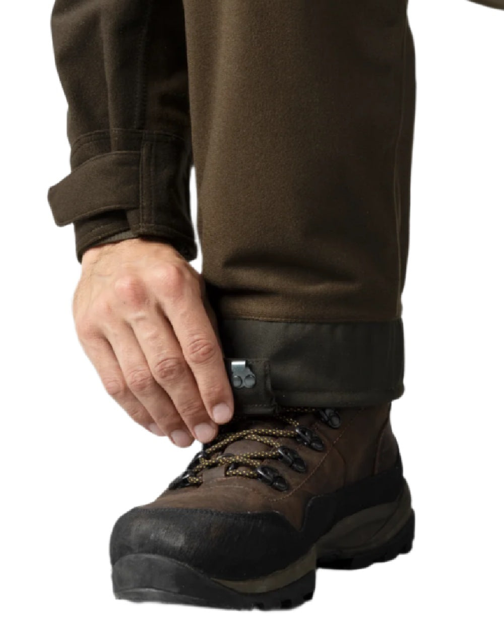 Hunting Green Shadow Brown Coloured Harkila Forest Hunter GTX Trousers on white background