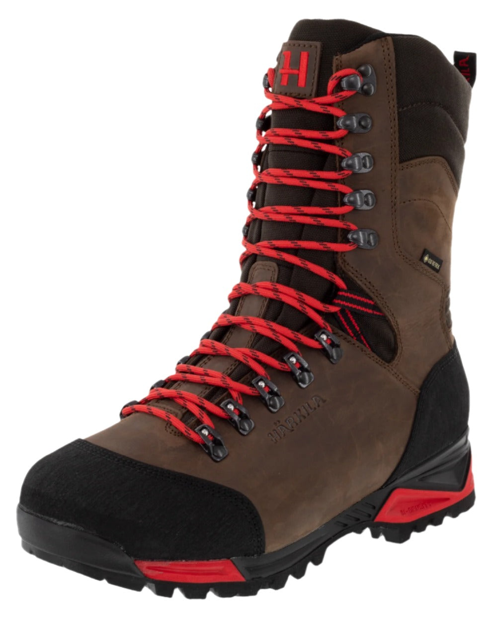Dark Brown Coloured Harkila Forest Hunter Hi GTX Boots on white background