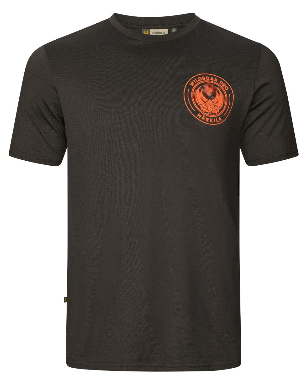 Shadow Brown Wildboar Coloured Harkila Game Short Sleeve T-Shirt on white background