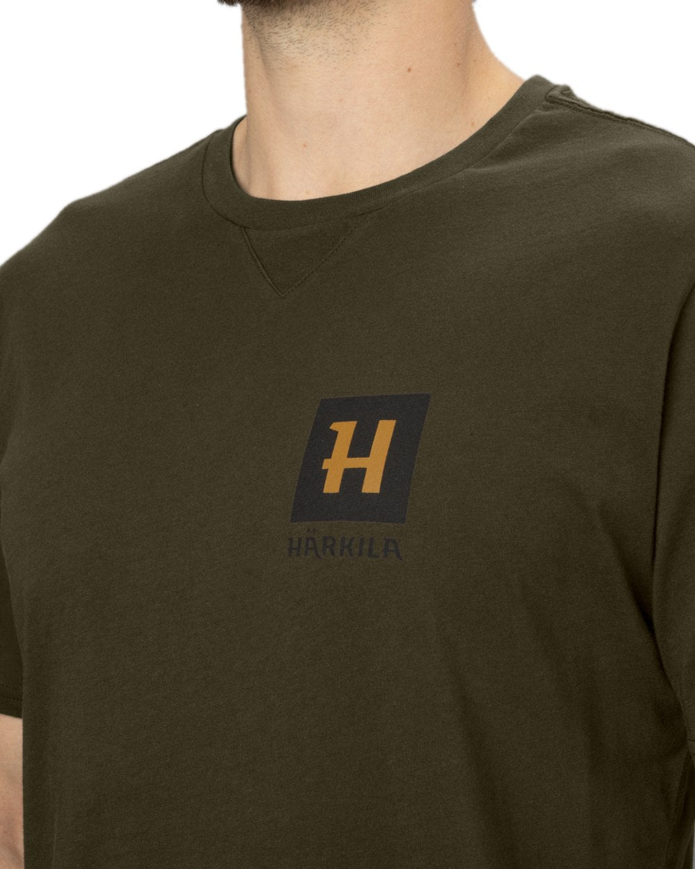 Willow Green Coloured Harkila Gorm Short Sleeved T-Shirt on white background