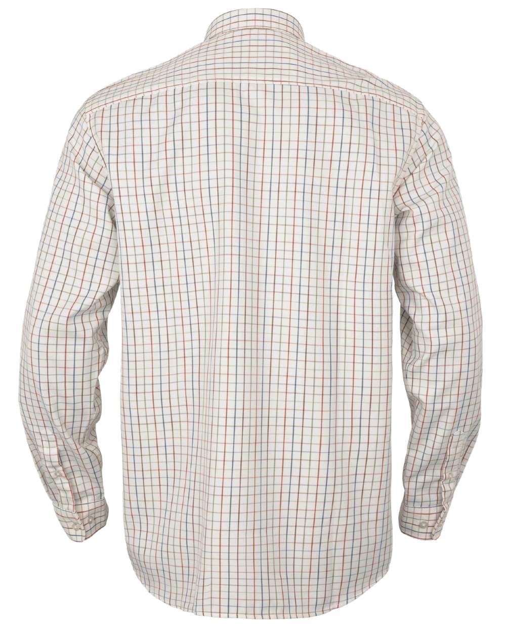 Arabian Spice Check coloured Harkila Haywood Wool Blend Long Sleeve Shirt on white background