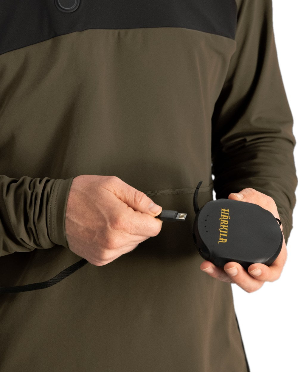 Willow Green Black Coloured Harkila Heat Long Sleeve T-Shirt on white background