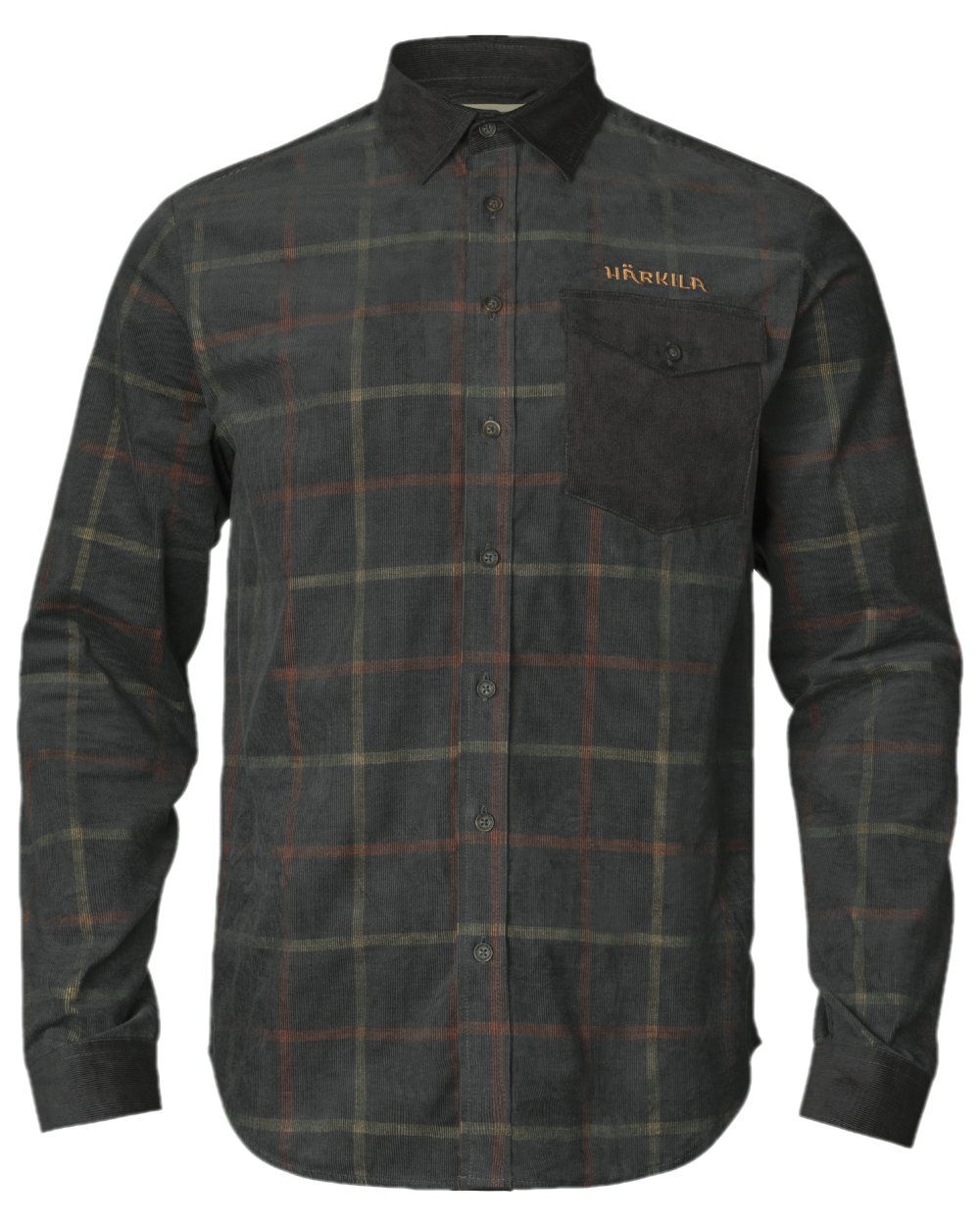 Phantom Coloured Harkila Kaldfjord Corduroy Check Shirt on white background