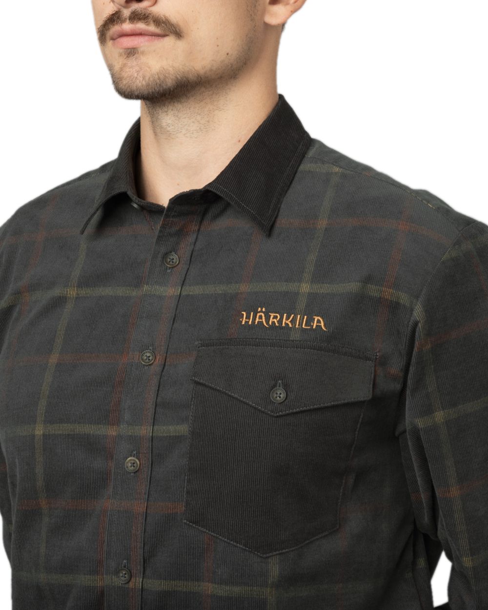 Phantom Coloured Harkila Kaldfjord Corduroy Check Shirt on white background