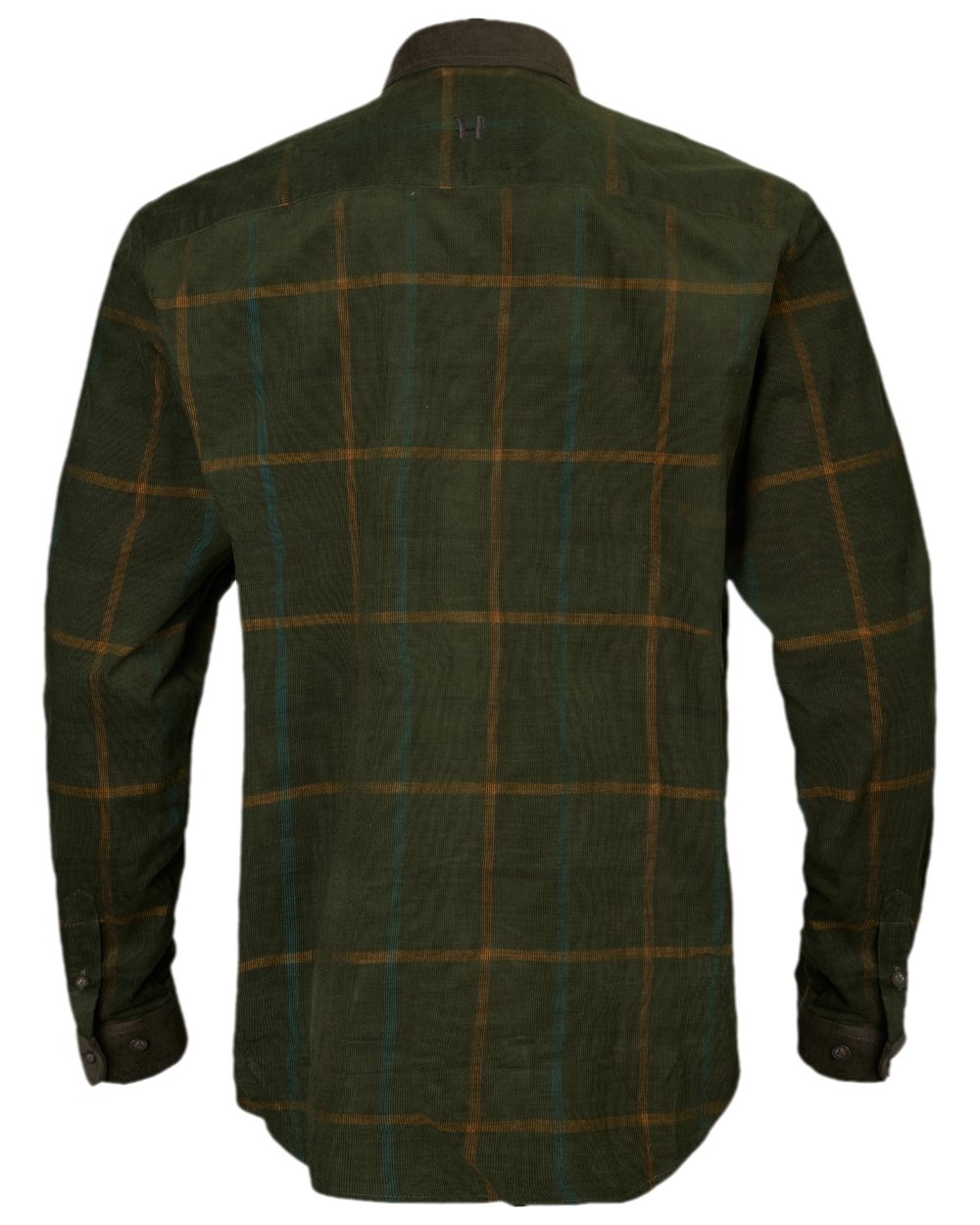 Willow Green Check Coloured Harkila Kaldfjord Corduroy Check Shirt on outdoor background