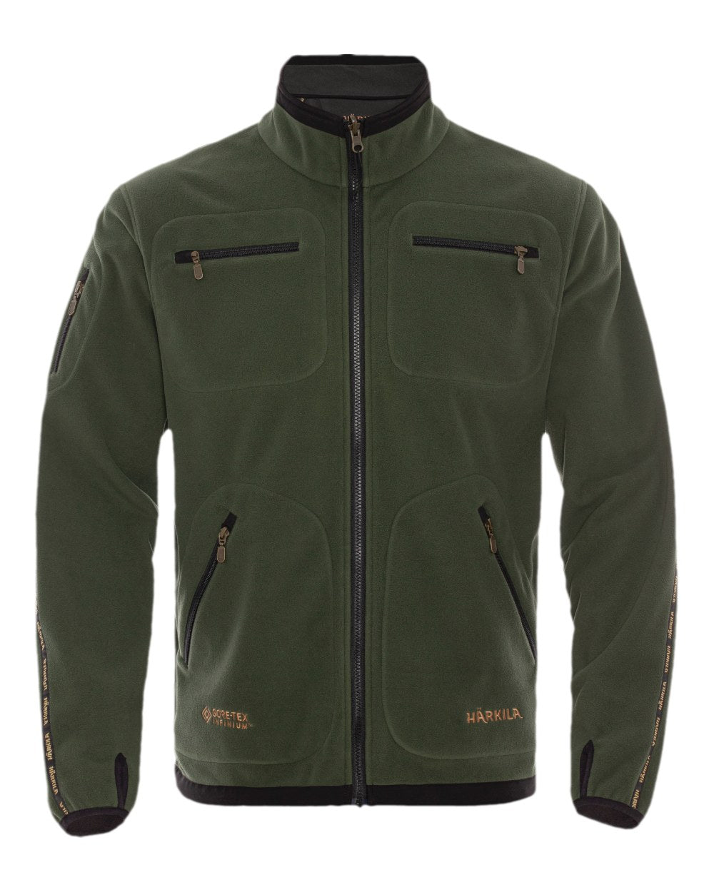 Grey Green Coloured Harkila Kamko Fleece on white background