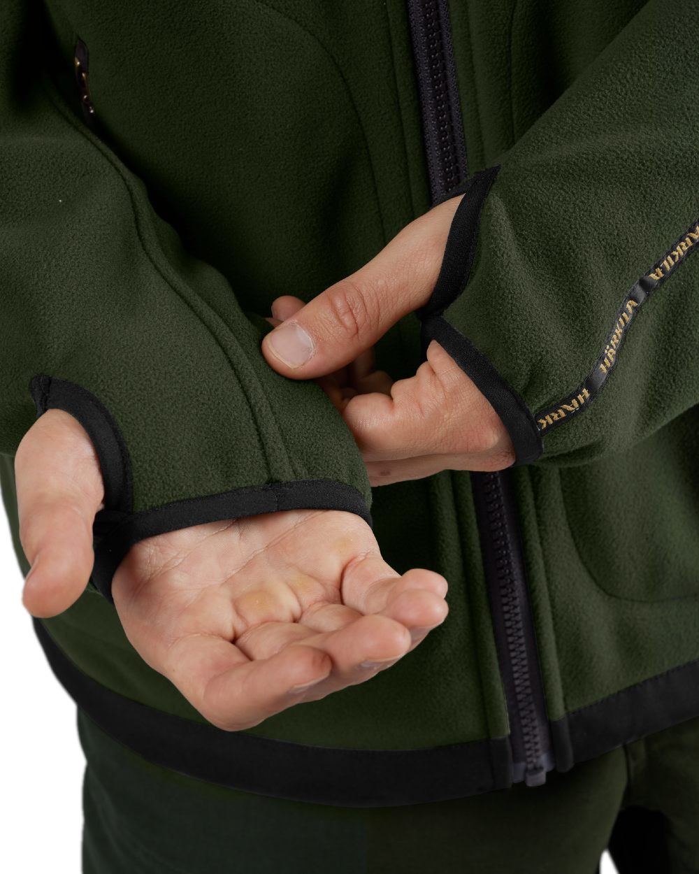 Grey Green Coloured Harkila Kamko Fleece on white background