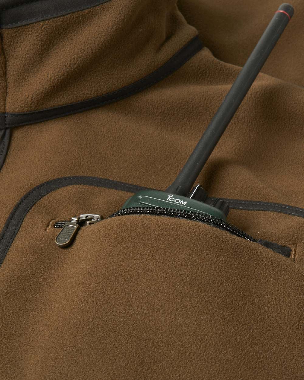 Hunting Green Orange Blaze Coloured Harkila Kamko Fleece on white background