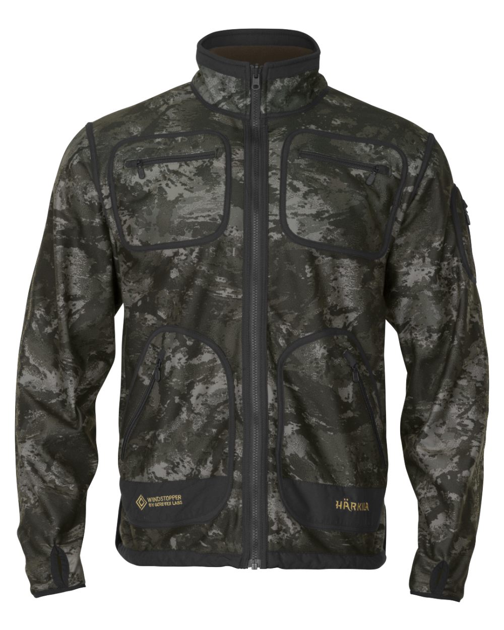Axis MSP Black Willow Green Coloured Harkila Kamko NOCTYX WSP Reversible Fleece Jacket on white background