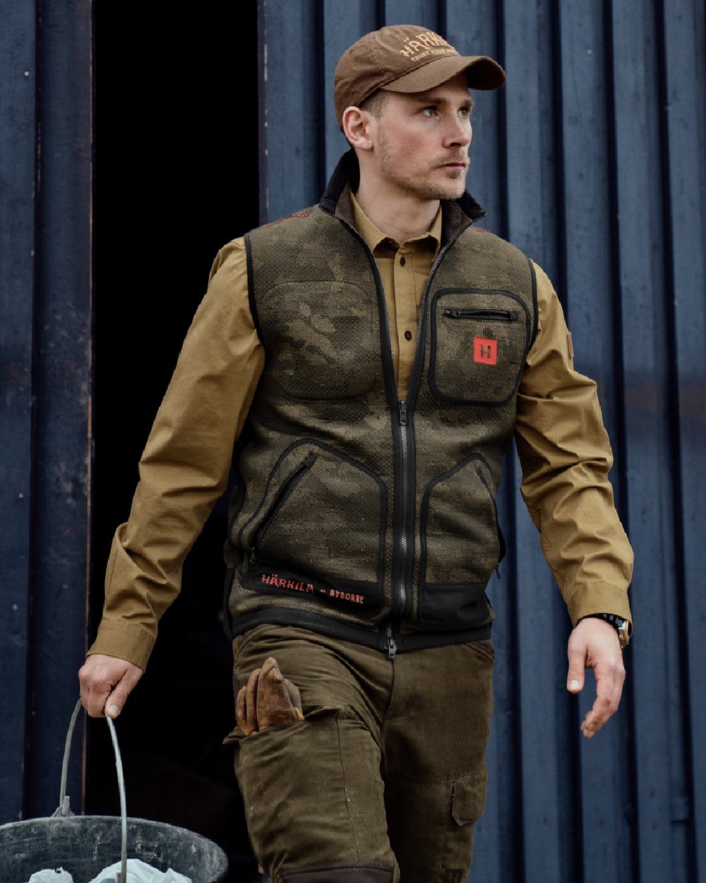 AXIS MSP Limited Edition Coloured Harkila Kamko Pro Edition Reversible Waistcoat on outdoor background