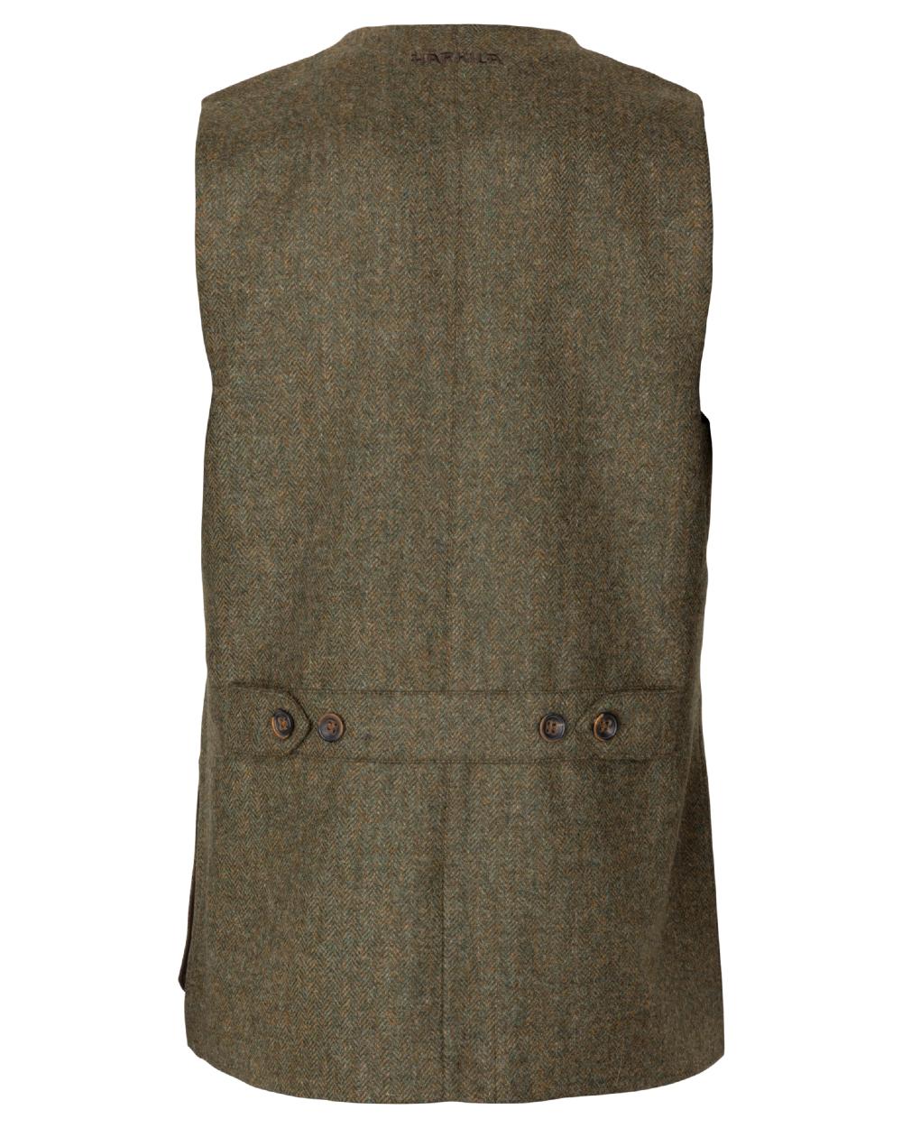 Forest Green Herringbone coloured Harkila Kenmore Shooting Waistcoat on white background