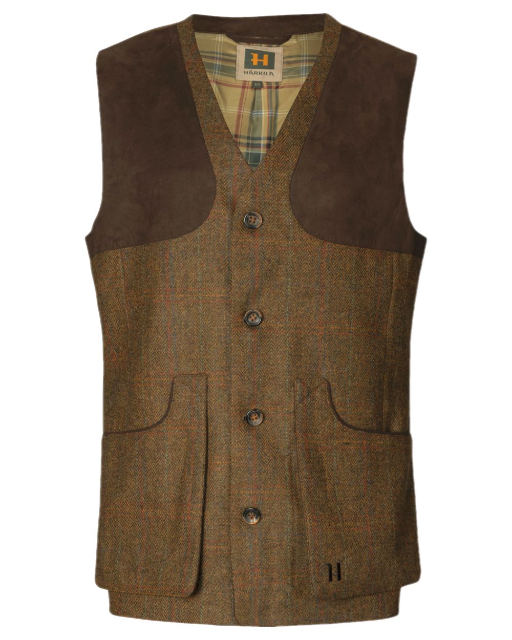 Terragon Brown Coloured Harkila Kenmore Shooting Waistcoat on white background