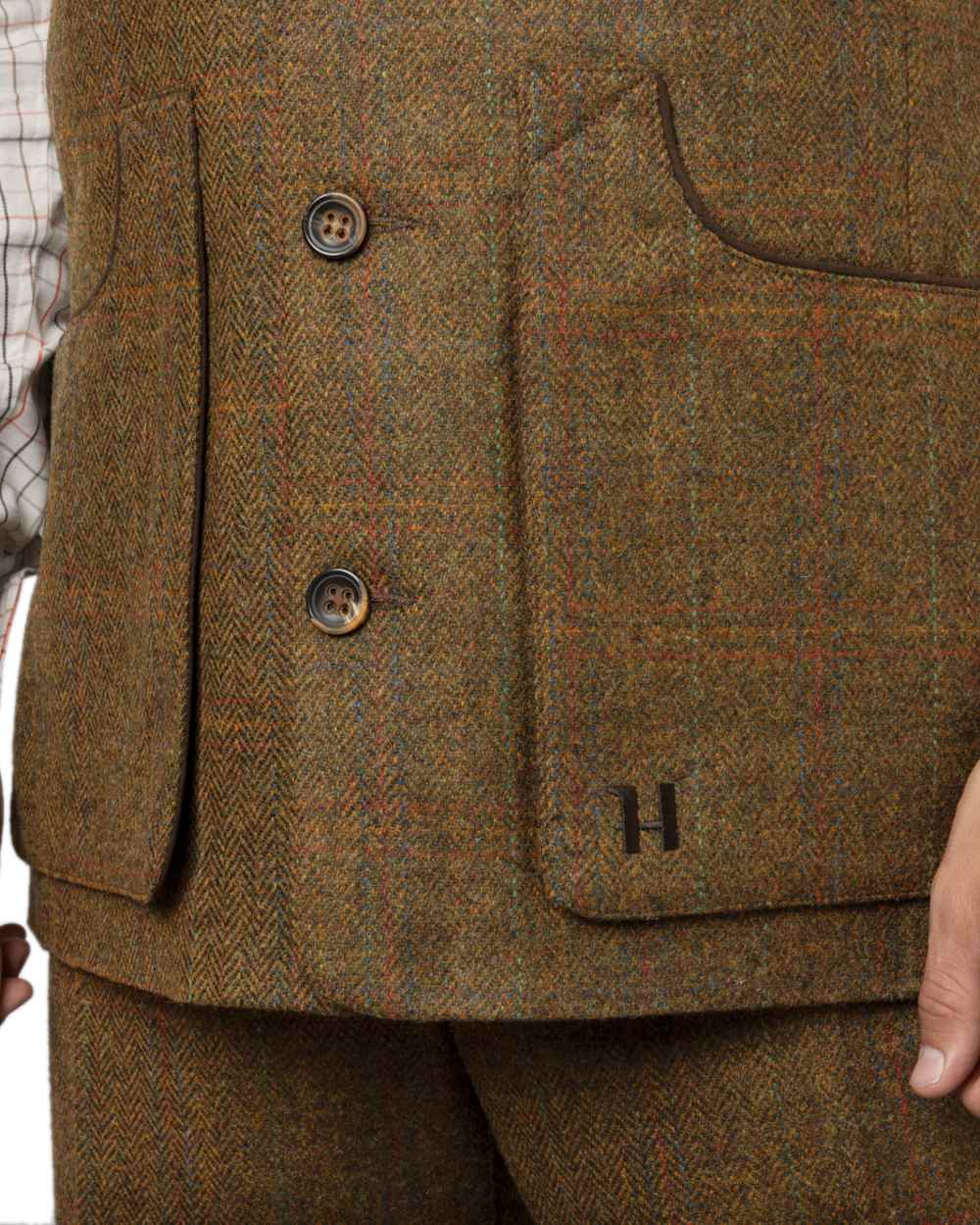 Terragon Brown Coloured Harkila Kenmore Shooting Waistcoat on white background