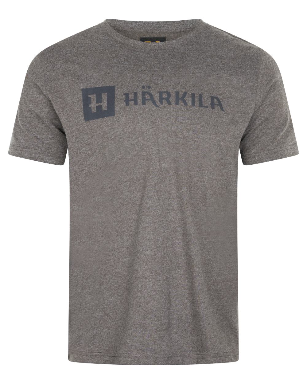 Brown Melange coloured Harkila Mens Identity Short Sleeve T-Shirt on white background