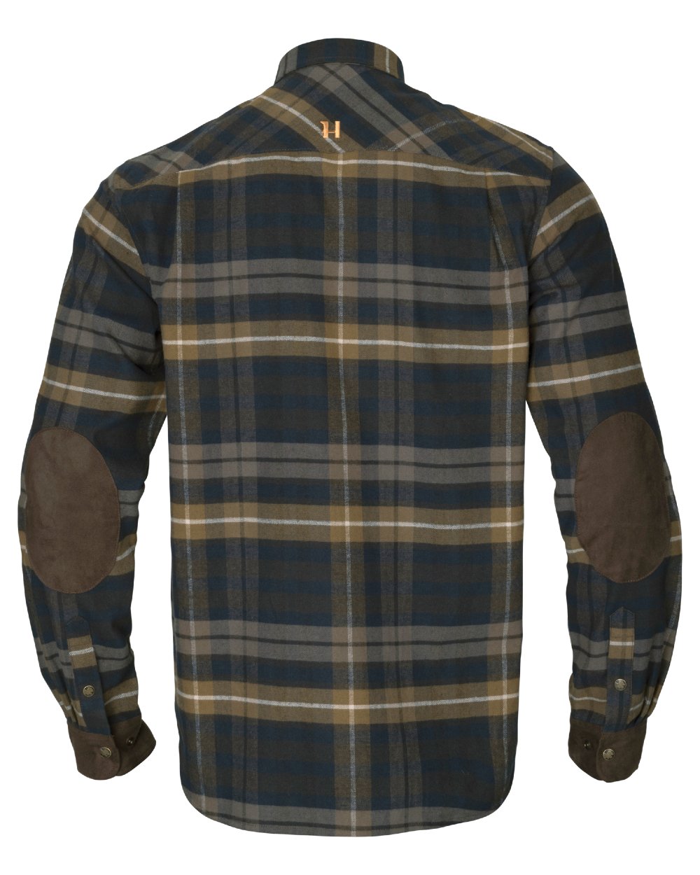 Dark Olive coloured Harkila Mens Jarne Shooting Shirt on white background