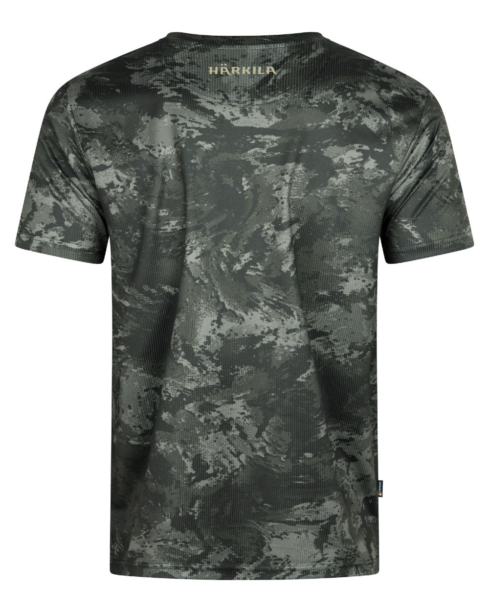 Axis MSP Black coloured Harkila Mens NOCTYX Camo Short Sleeve T-Shirt on white background