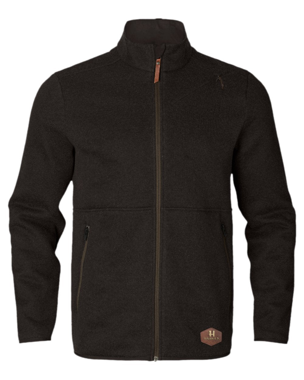 Shadow Brown Coloured Harkila Metso Full Zip Fleece Jacket on white background