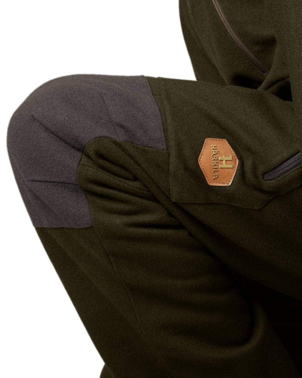 Willow Green Shadow Brown Coloured Harkila Metso Winter Trousers on white background