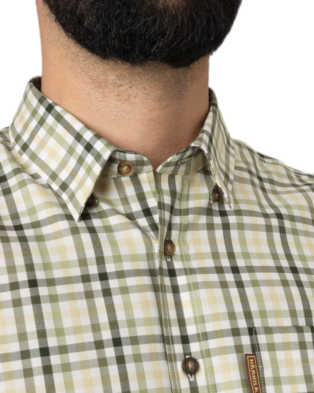 Beech Green Check Coloured Harkila Milford Shirt on white background