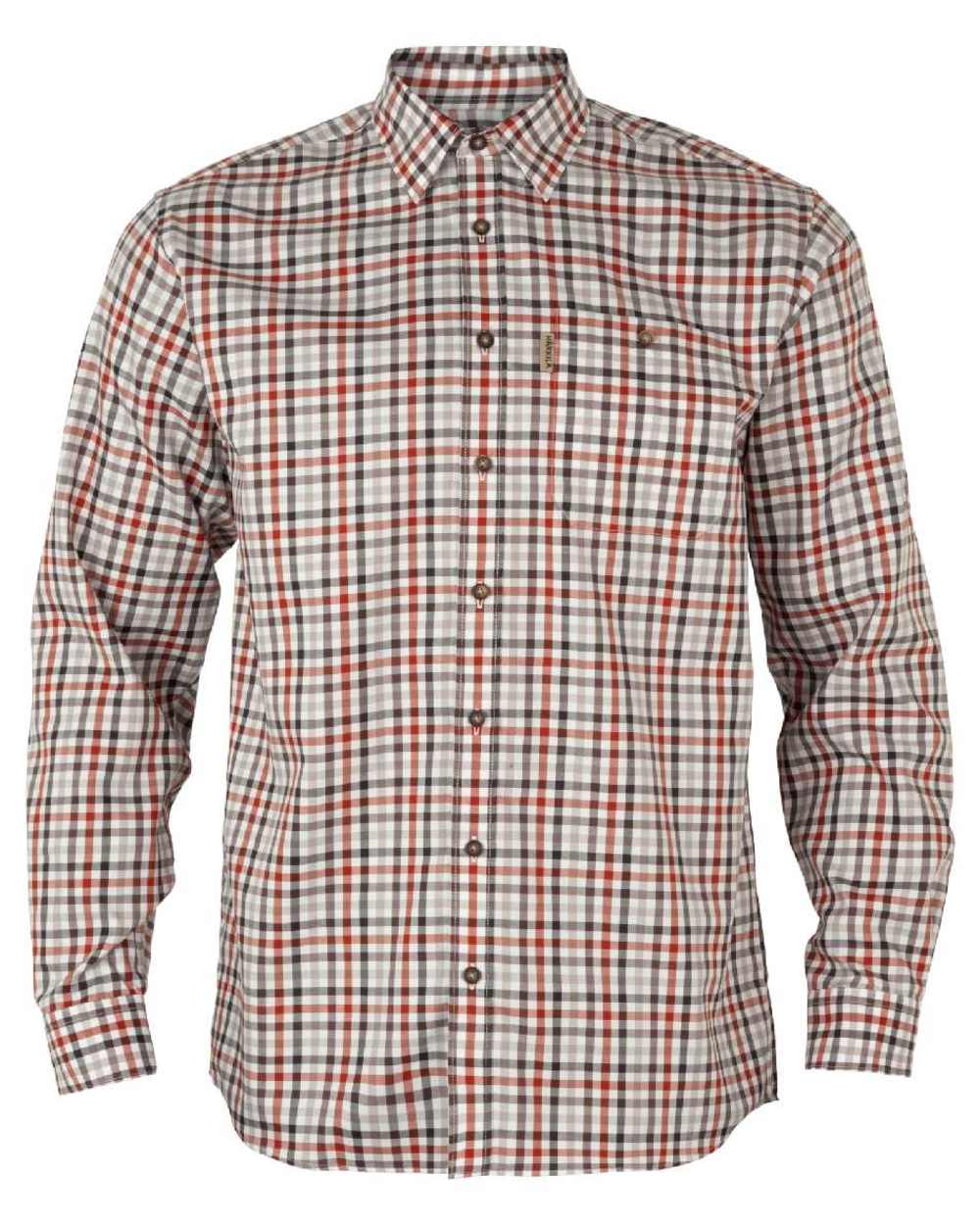 Bloodstone Red White Coloured Harkila Milford Shirt on white background