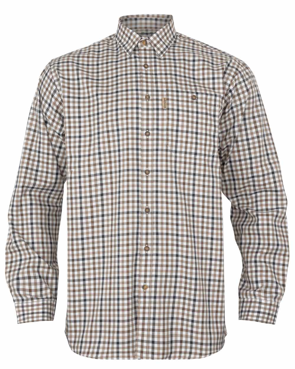 Blue Beige Check Coloured Harkila Milford Shirt on white background